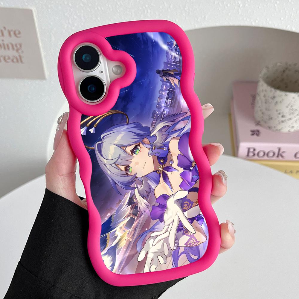 HSR Robin Wavy Edge TPU Mobile Phone Case for iPhone 17 16 15 14 13 12 11 Air Pro Max Plus Colorful Cover