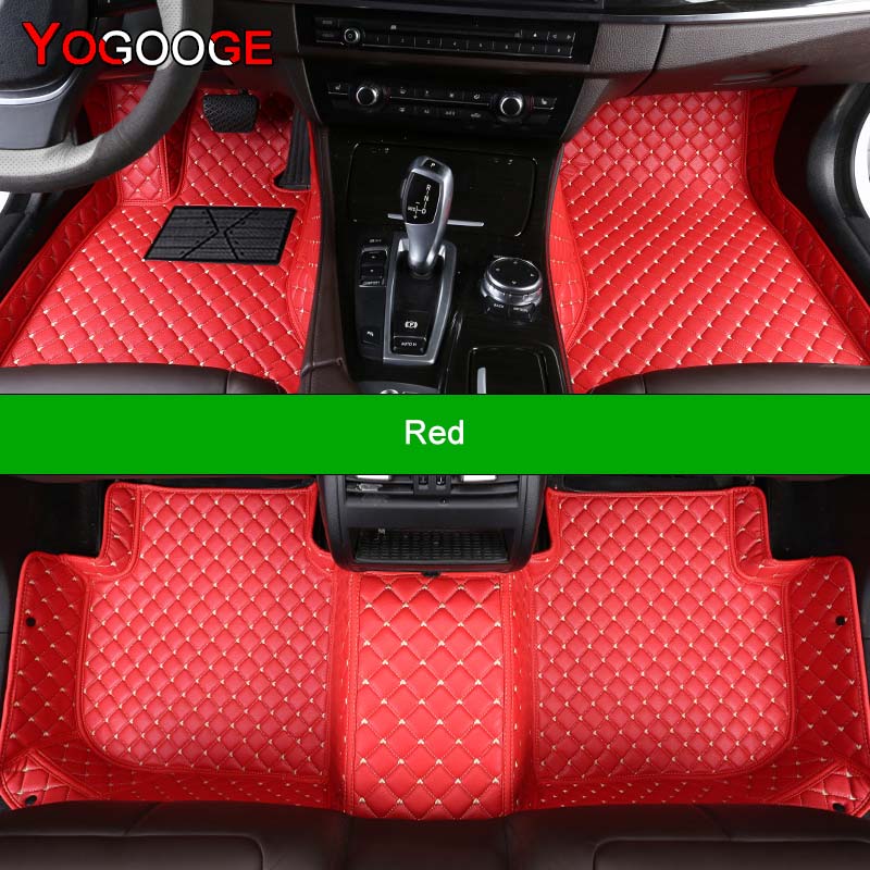 

YOGOOGE Custom Car Floor Mats For Chevrolet Cruze Auto Carpets Foot Coche Accessorie 2008-2014 красный
