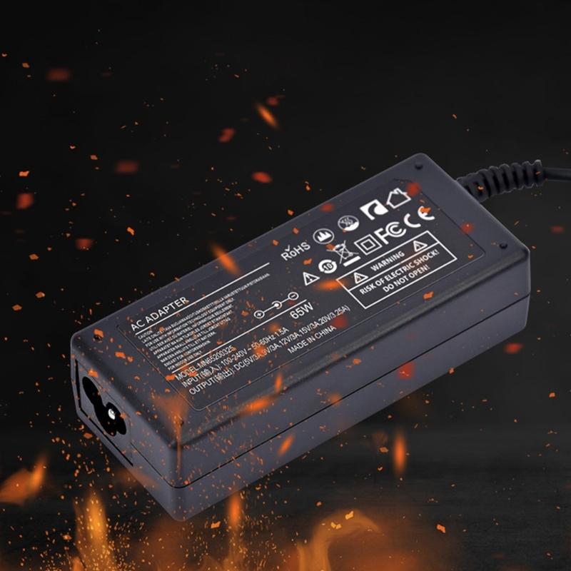 65W Type C Power Supply Rapid Laptop Charge Adapter Safe Overheats Protections Portable for Latitude