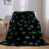 Neon-Alien-Beflockungs-Flanell-Decke Warm Weich Halloween Weihnachten Sofa Warm Gemütlich Dekorative Deko Geschenk für Alle Jahreszeiten