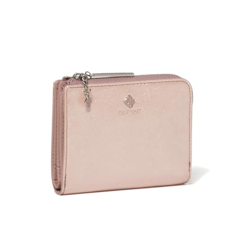 Jill Stuart Women's Slim Bi-Fold L-Zip Wallet "Breeze" Antique Glitter with Original Charm (JSLW4AS2)