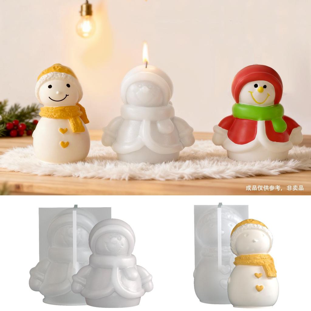 Snowman Plaster Mold White Resin Drip Mold Scented Candle Mold Versatile For Candle Making Christmas Decoration Home Decor