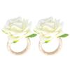 2PCS Bag Simulation Flower Napkin Rings Modern Napkin Holder Table Decorations for WeddingWhite