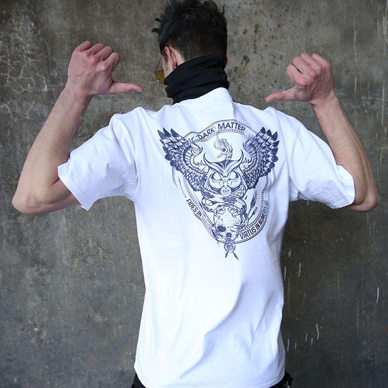 Summer New Trendy Men's Pure Cotton Short Sleeved T-shirt Men's Trendy Brand Instagram Loose Short Sleeved T-shirt Men's