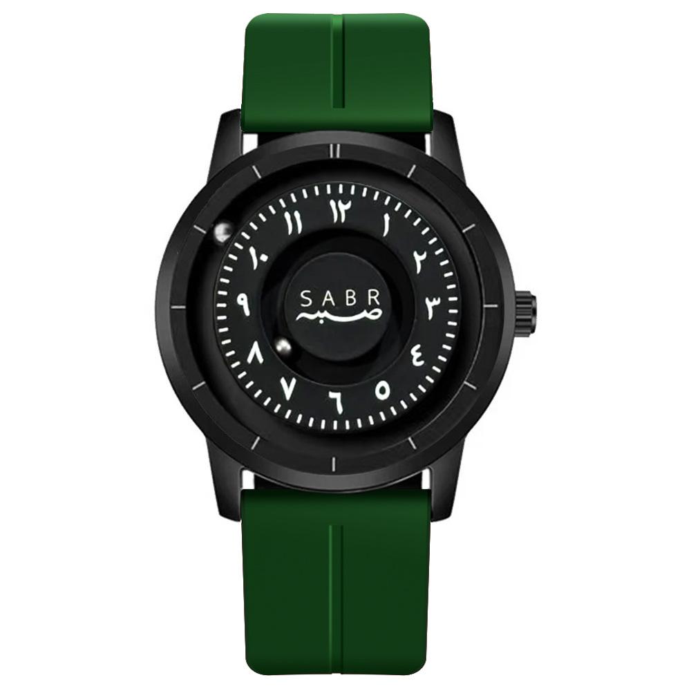 S Abr Arabic Digital Magnetic Bead Pointer with Scale Personalized Mirrorless Magnetic Buckle Strap Quartz Watch