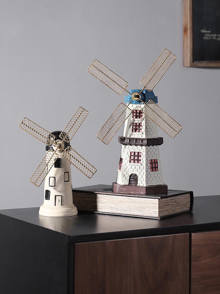 Xianci Väderkvarn Modell Bokhylla - Retro Bokhylla & Dekorationer för Vardagsrum & TV-möbel