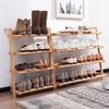 Japanese Wooden Entryway Shoe Rack Multi-Tier Storage Stand Closet Corner Wall Organizer Shelf for Home Storage Decor