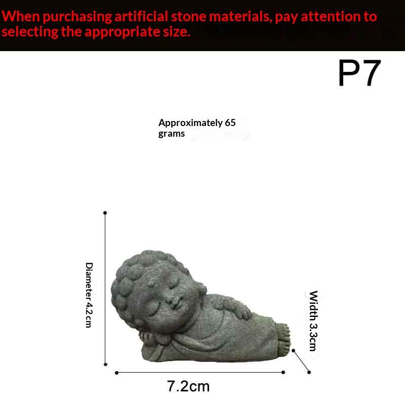 Chinese Style Buddha Statue Cute Little Monk Figurines Fish Tank Moss Landscaping Zen Oriental Aesthetic Garden Decoration