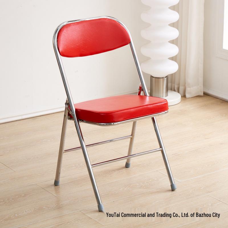 Compact Folding Chair with Backrest for Home, Office, or Dining