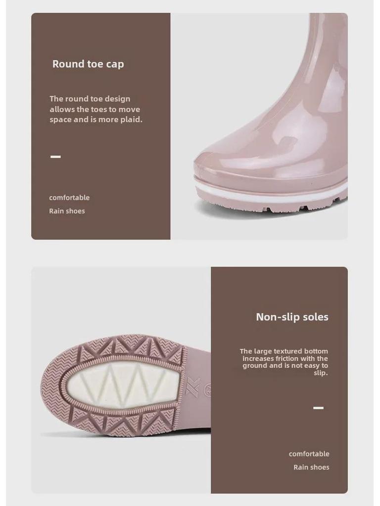 Damen Verdickte Rutschfeste Wasserdichte Regenstiefel zum Wattwandern