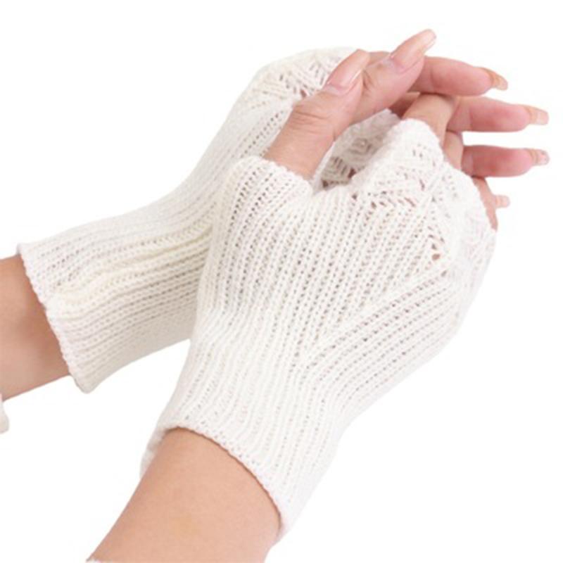 Women Autumn Winter Warm Knitting Gloves New Female Student Fashion Versatile Knitted Half Finger Glove Lady Fingerless Gloves