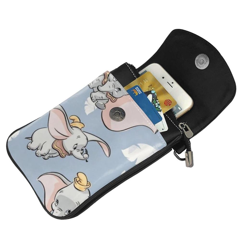 This Disney Dumbo smartphone pouch is a genuine leather shoulder bag for women and thin and making it a popular and cute pouch or crossbody It