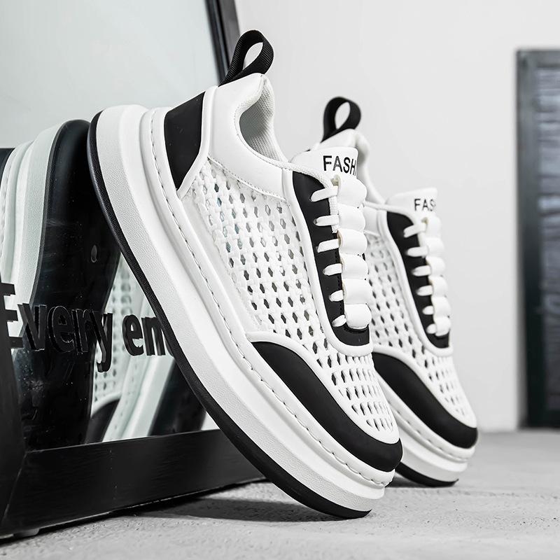 Little white shoes 2025 summer new thick-soled heightening shoes comfortable fashion casual versatile breathable thin trend board shoes