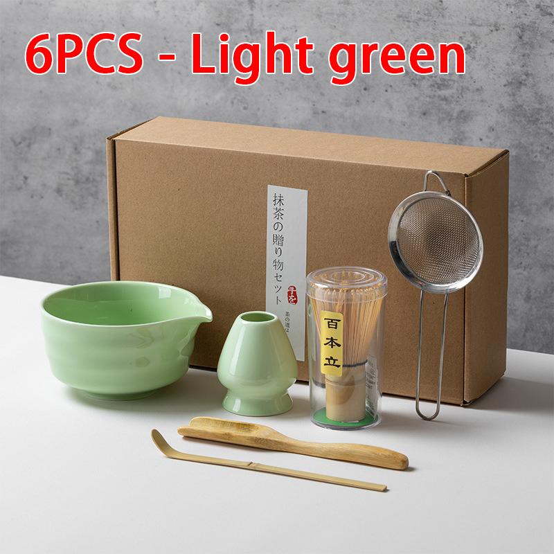 4/5/6PCS Matcha Set Bamboo Matcha Whisk Ceramic Bowl Matcha Ceramic Set Home Tea-making Tools Accessories Birthday Gifts CJTZ004