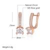 Luxury  Rose Gold Color Dangle Earrings For Women Shiny Big Natural Zircon Accessories Bridal Wedding Fine Jewelry
