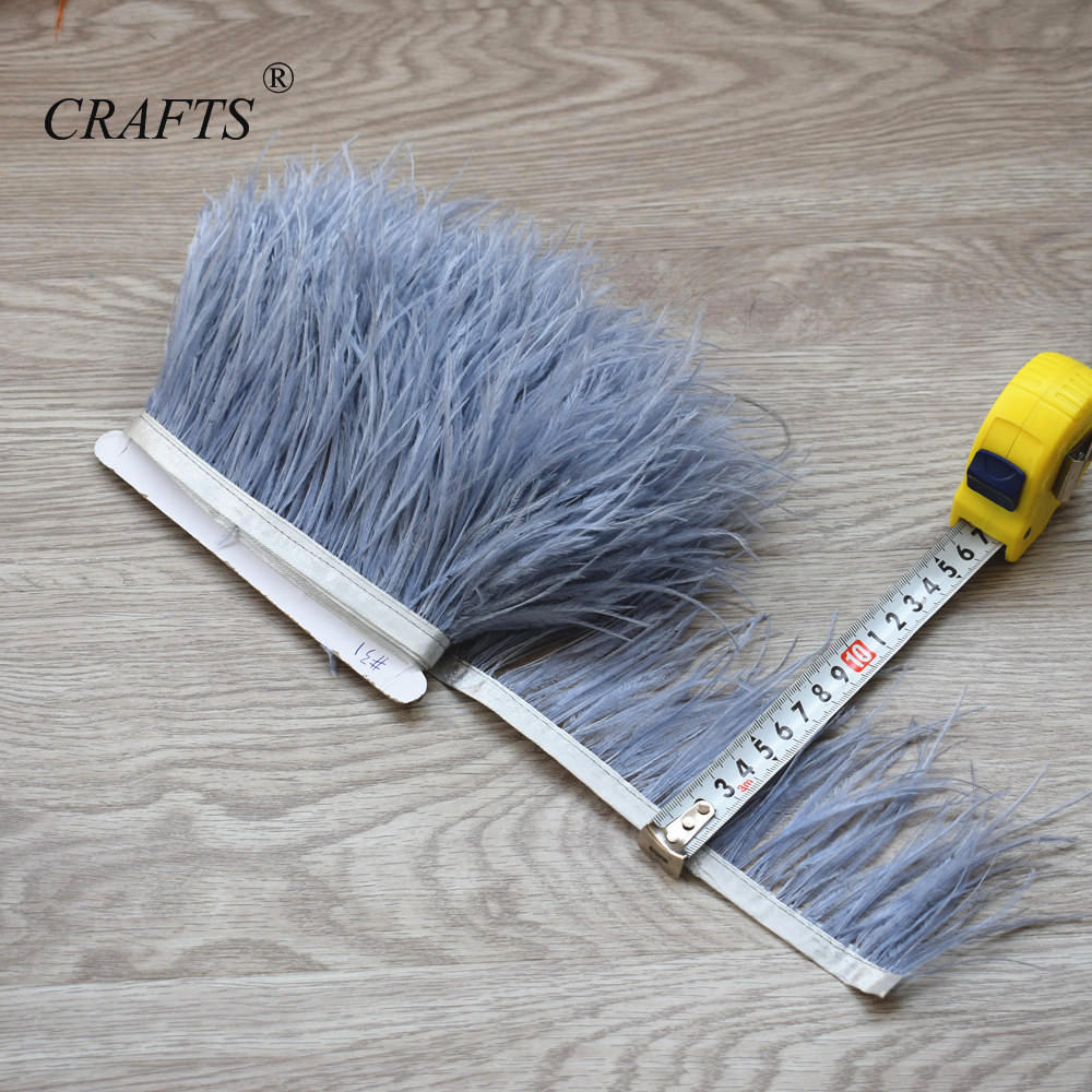 Feather2023 hot! Fluffy and beautiful 5-10M long ostrich hair feather trim cloth sideband 8-10cm wide / DIY sewing clothing accessories