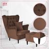 Gaja Wing Chair with Footrest Scandinavian Family Furniture Brown Walnut