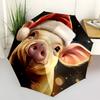 1pc Christmas Pig Automatic Folding Umbrella, Sturdy And Durable Automatic Folding Umbrella with 8 Ribs, Convenient for Outdoor Use143