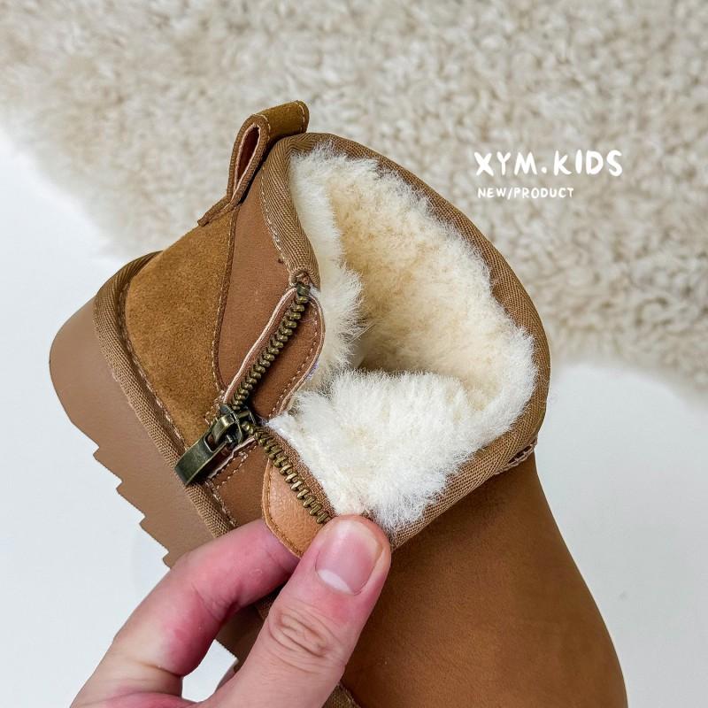 Kids Winter Snow Boots Boys Girls Warm Fleece Lined Ankle Anti-Slip Calf Height Shoe