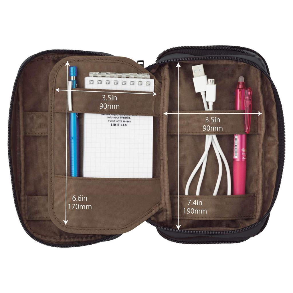 LIHIT LAB Pen Book Black Overseas Model Case, Type, Triple, Camouflage, A7556-134