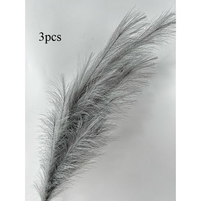 3pcs Large Artificial Pampas Grass 120cm Tall Fluffy Faux Reed Boho Home Wedding Decor Fake Flowers
