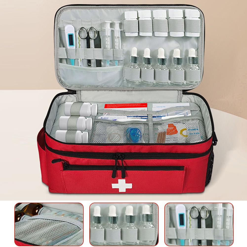 Travel Medicine Bag with Lockable Zippers Travel Emergency Kit Medication Organizer Medication Travel Case for Home Travel