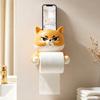 Paper Towel Holder, with Top Phone Holder Cartoon Design, Waterproof Moisture-Proof Wall Mounted Bathroom Accessory