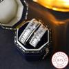 Luxury Full Diamond Ring for Women 925  Plated Sparkling Princess Cut Band Elegant Stackable Jewelry Bridal Party Gift