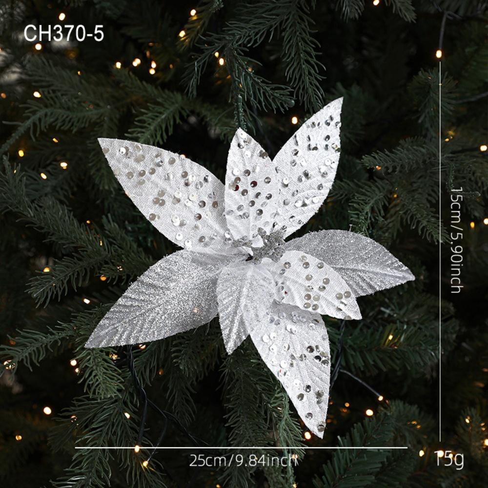 

Christmas Flower Decorative Artificial Flowers Berry Bouquet Festive Navidad Accessories For Wreath Festive Events Holiday срібний