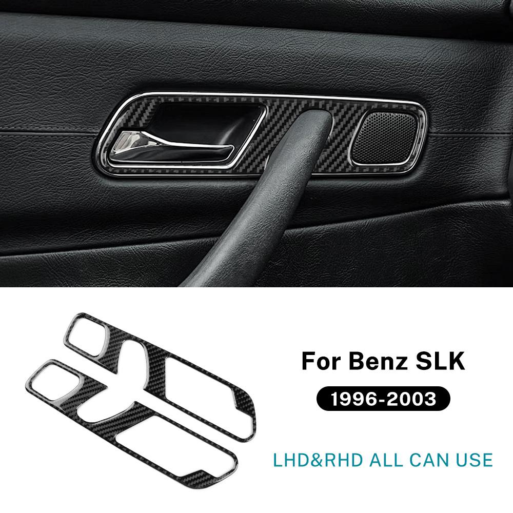 Real Soft Carbon Fiber Trim Sticker For Mercedes Benz SLK R170 1996 1997 1998 1999 2000 2001 2002 2003 Inner Door Handle frame
