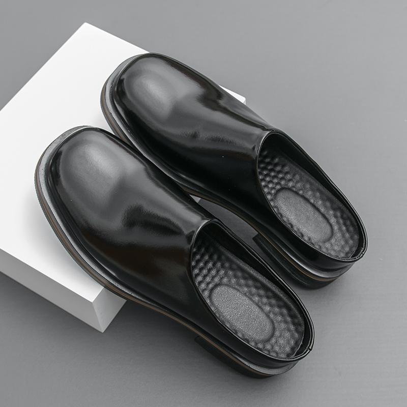 

Платформа Мужские Лоферы из Искусственной Кожи Обувь Деловые Толстая Подошва Тренд Мужские Полушлепанцы Лоферы Повседневная Обувь 46 чёрный