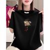 This Year’s Trendy Women's Printed Short-Sleeve Round Neck T-Shirt - Stylish, Youthful, Loose, Slimming, Casual Top