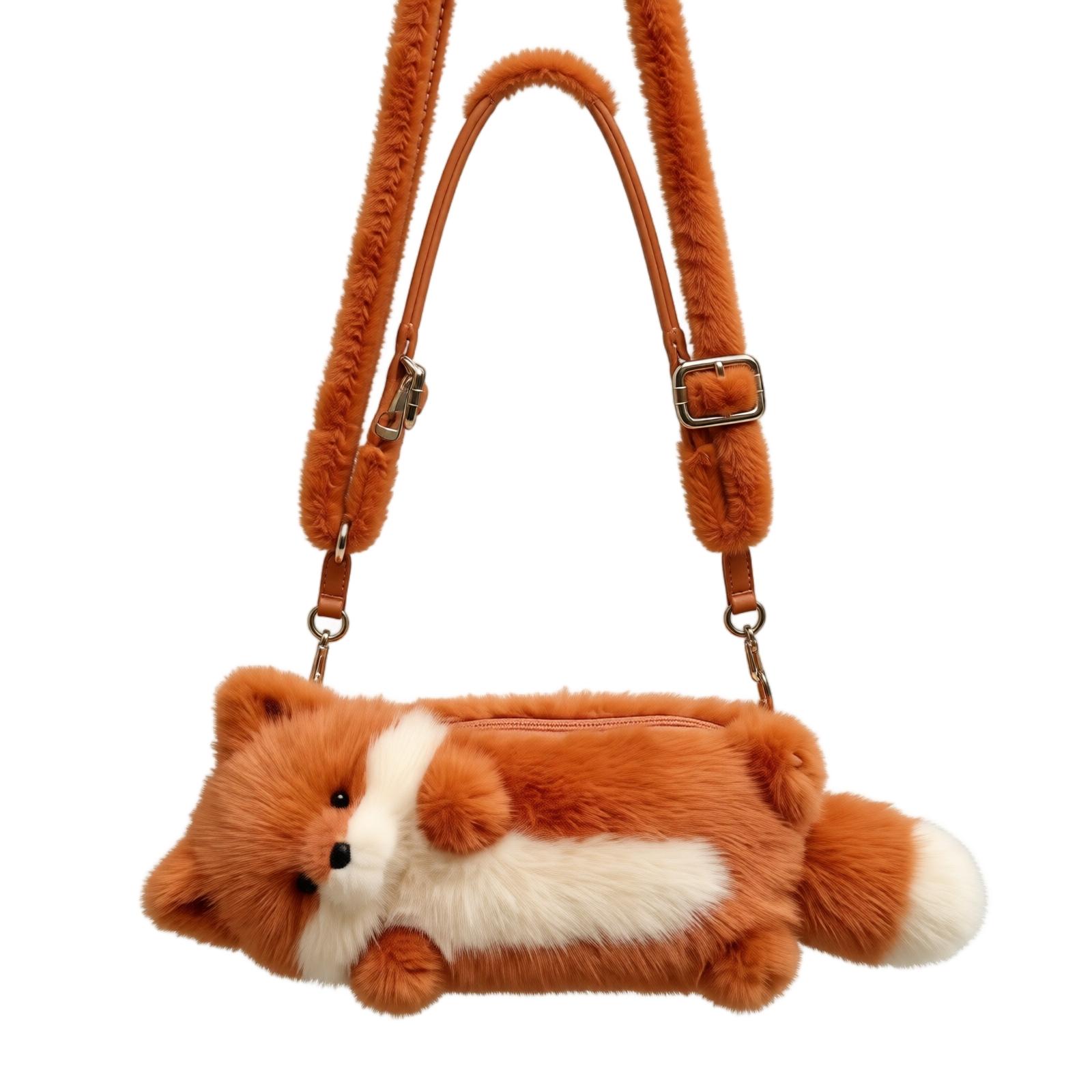 Cute Plush Pencil Pouch Soft Furry Zipper Case for Kids School Supplies