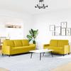 2 Piece Sofa Set with Cushions Yellow Velvet