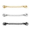 Louleur 5Pcs Stainless Steel Extension Chains With Lobster Clasp Necklace Extender Chain Extended Tail Chains For Diy Bracelet