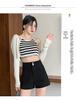 Plus Size High Waist Black Elastic Letter Wide-Leg Shorts - Korean Style Women's Summer Slimming Hot Pants.