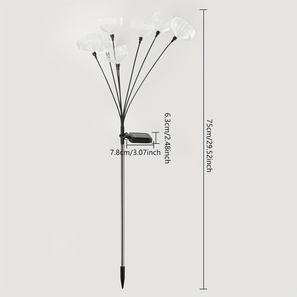 2PCS Solar-Powered LED Jellyfish Garden Lights Waterproof Outdoor Landscape Lawn Patio Lighting Switch-Controlled