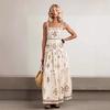 Europe and the United States cross-border 2026 new bohemian style high waist big swing skirt summer seaside vacation loose and thin dress