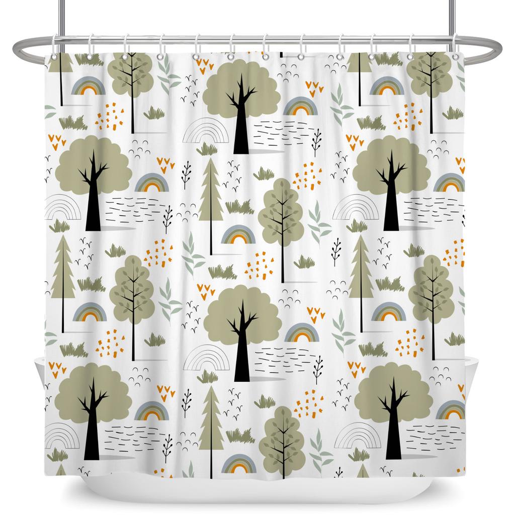 Cute Cartoon Animal Shower Curtain Waterproof Bath Curtain Bathroom Decor Kids Friendly Design Multiple Fun Patterns With Hooks