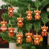 Acrylic Christmas Tree Decorations Highland Cow Advent Calendar, 24 Pcs Hanging Ornaments for Holiday Countdown Gift Box Decoration, Festive