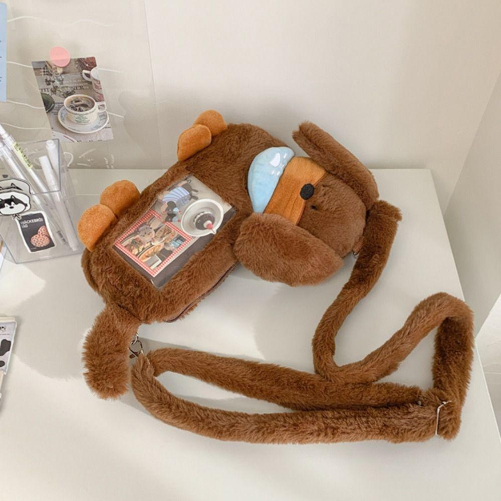 Y2K Dachshund Dog Shoulder Bag PVC Cartoon Ita Bag Daily Transparent Handbag Women