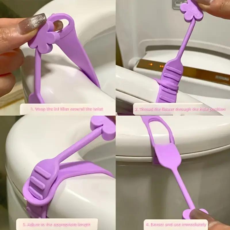 Silicone Flower Toilet Lid Lifter - Cute, Easy-Grip Hygienic Toilet Seat Handle - Durable Sanitary Bathroom Aid for Adults and C