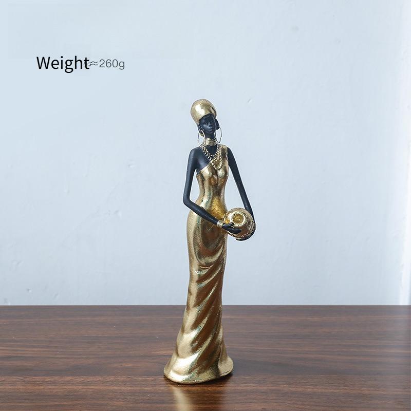 Hot Selling Retro African Figures Black Women's Ornaments Home Decor Fashionable and Classic Living Room Resin Crafts