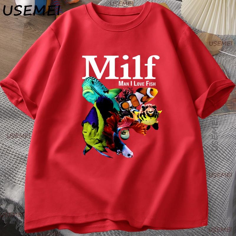 

Unisex I Love Fish Vintage TShirt Unisex Women Funny Ocean Meme Graphic Tee Humor Sea Creature Tshirt Unisex 90s Y2K Clothes Tops S