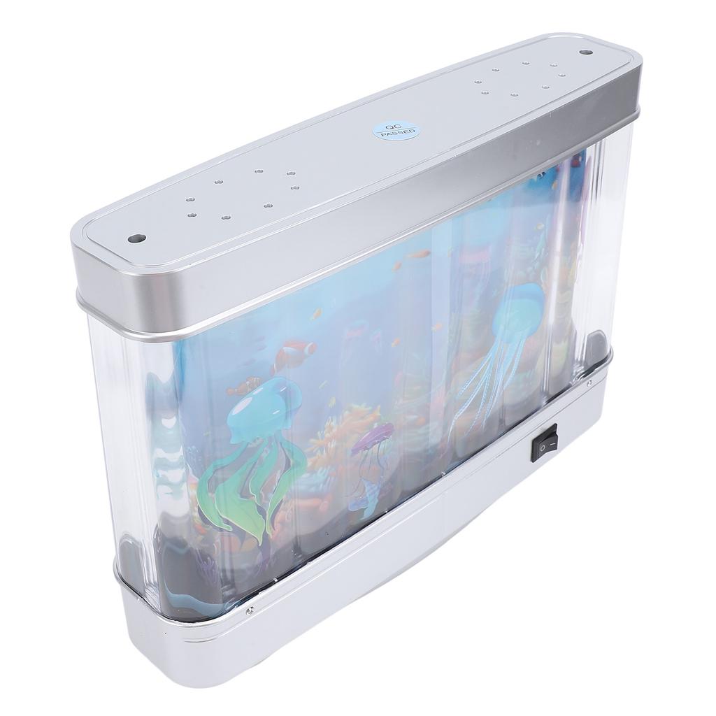 Fake Fish Tank Lamp with Moving Fish LED White Light USB 5V Plug In Artificial Aquarium Lamp for Desktop Bedroom