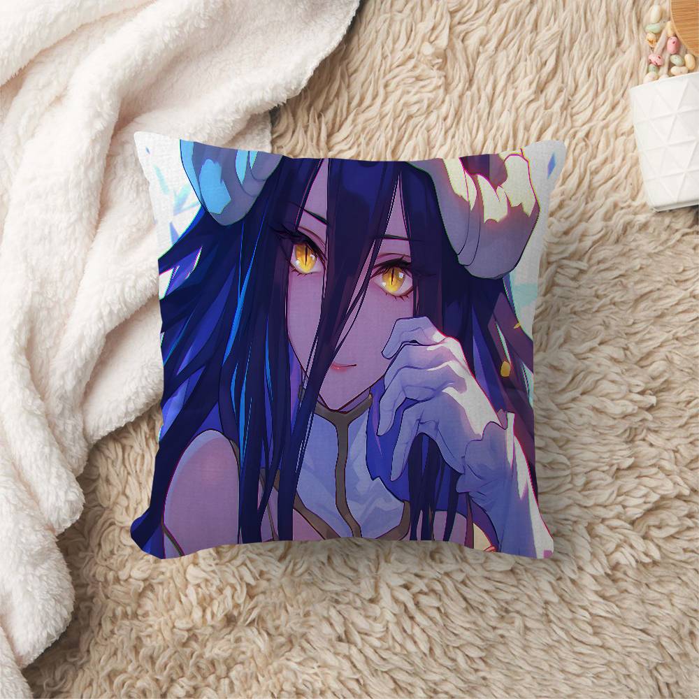 Gamer Albedo Anime Sexy Girls Cushion Cover Polyester Sofa Cushions Decorative Throw Pillows Home Decoration Pillowcover