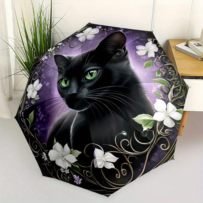 Magic Cat Automatic Folding Umbrella Compact Lightweight For Outdoor Adventures And Festive Giftingt58