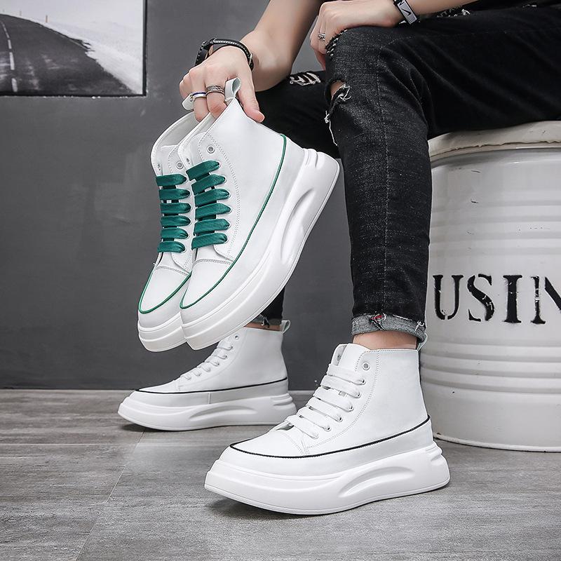 Herrenschuhe Herbst und Winter neue High-Top-Lederstiefel Freizeitschuhe Europäische weiche Sohlen schlicht und vielseitig Trendmode Wenzhou