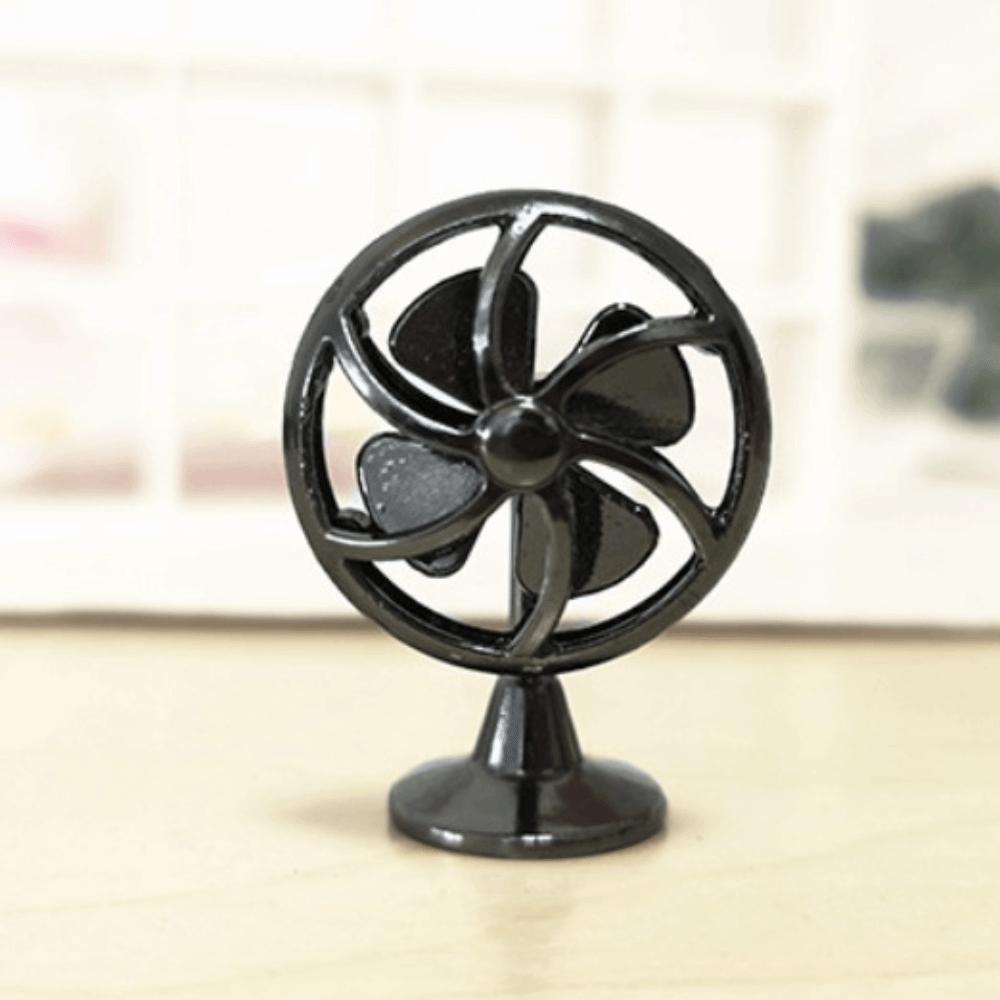 1:12 Scale Dollhouse Electric Fan Retro Mini Fan Model Miniature Doll Fan Furniture  DIY Toy