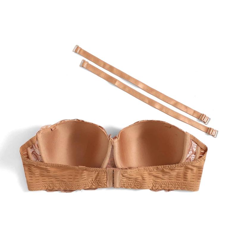 Women Plus Size Half Cup Brassiere Sexy Lace Comfortable Bow Bras 3 Hooks with Wire Bra 100C-89041